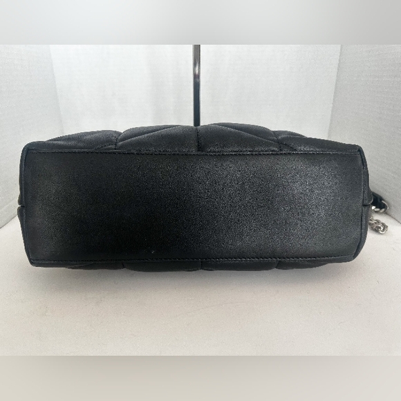 SAINT LAURENT Lambskin Quilted Toy Loulou Puffer Monogram Chain Satchel Black - Picture 9 of 13